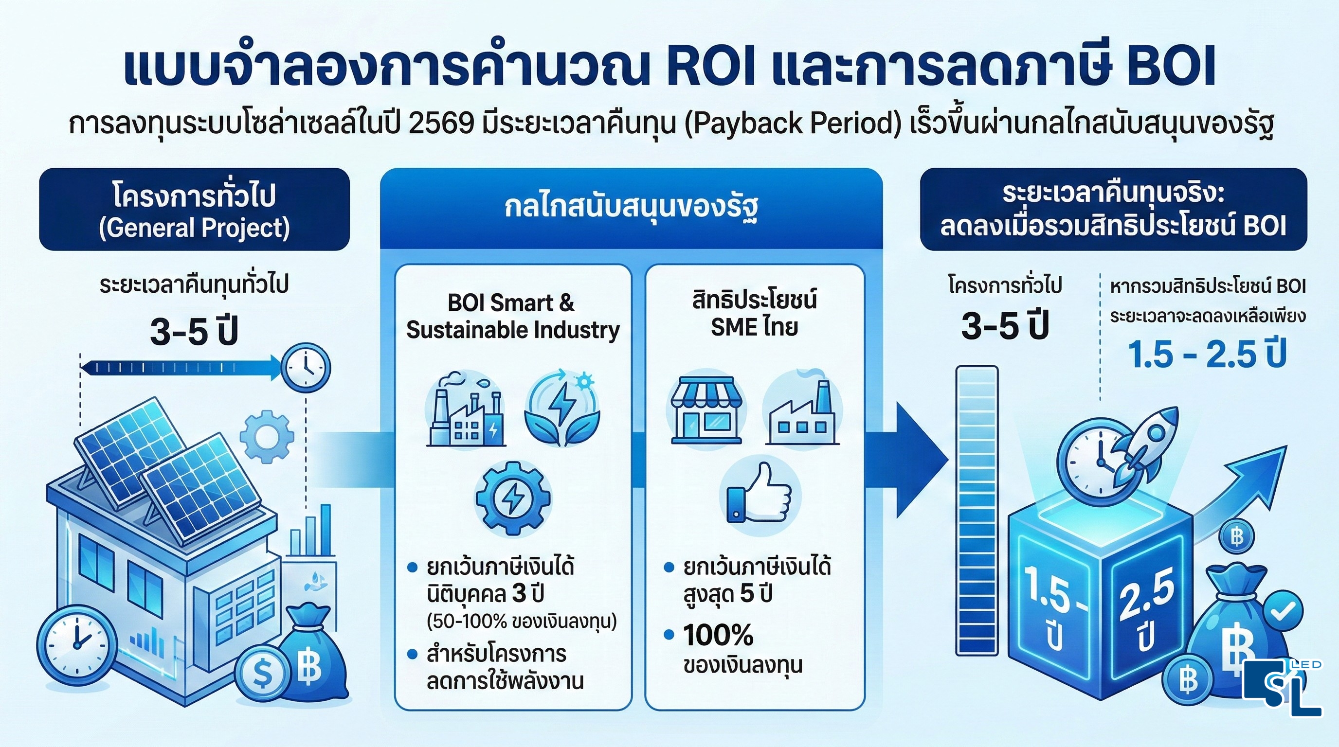 แบบจำลองการคำนวณ ROI และการลดภาษี BOI