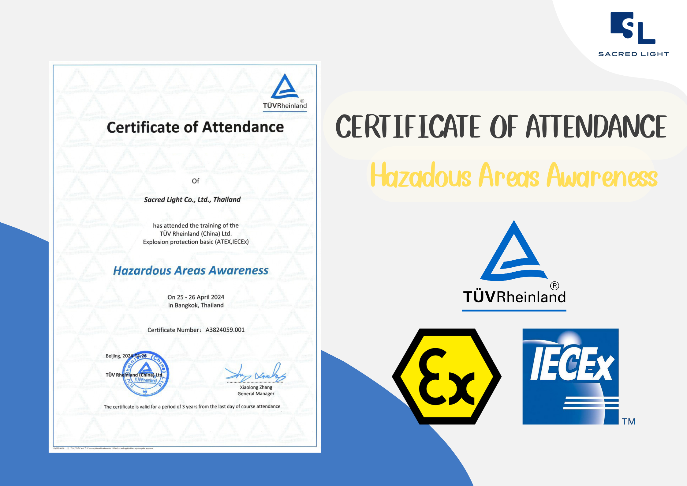 TÜV Rheinland Certificate of Attendance Hazadous Areas Awareness