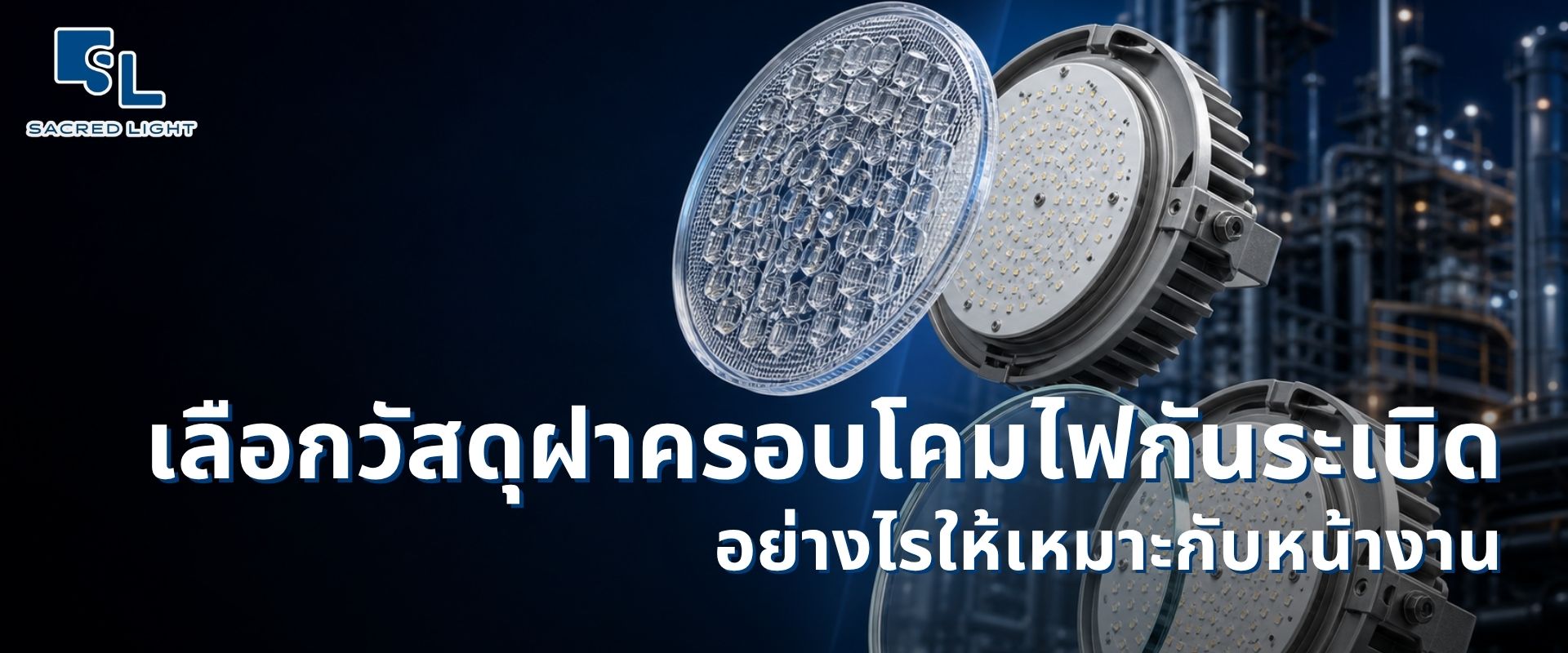 PC Lens หรือ Tempered Glass เลือกวัสดุฝาครอบโคมไฟกันระเบิด อย่างไรให้เหมาะกับหน้างาน