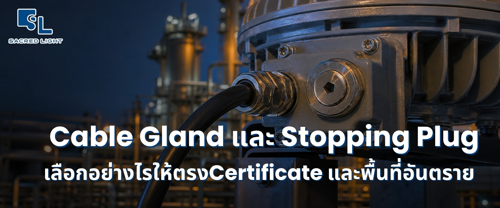 เลือก Cable Gland และ Stopping Plug สำหรับโคมไฟกันระเบิด ให้ตรง Certificate และพื้นที่อันตราย