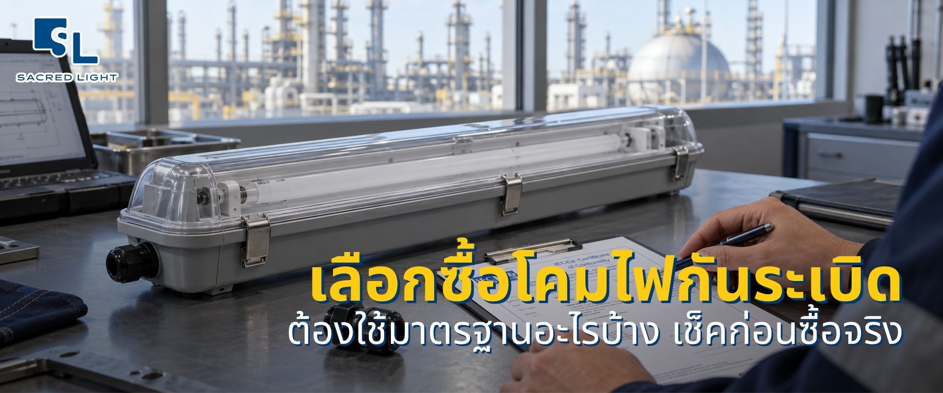 ซื้อโคมไฟกันระเบิดอย่างไรให้ได้ใบรับรองที่ตรงกับสินค้าจริง