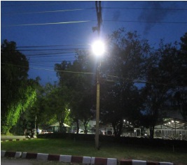 ผลงานการติดตั้งโคมไฟถนน LED (LED STREET LIGHT) @บริษัทผู้ผลิตผลิตภัณฑ์สำหรับห้องครัวและสุขภัณฑ์