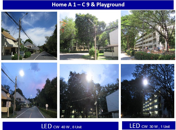 ผลงานการติดตั้งโคมไฟถนน LED (LED STREET LIGHT) @บริษัทผู้ผลิตผลิตภัณฑ์สำหรับห้องครัวและสุขภัณฑ์
