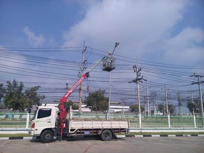 ผลงานการติดตั้งโคมไฟถนน LED (LED STREET LIGHT)@บริษัทผู้ประกอบชิ้นส่วนอิเล็กทรอนิกส์