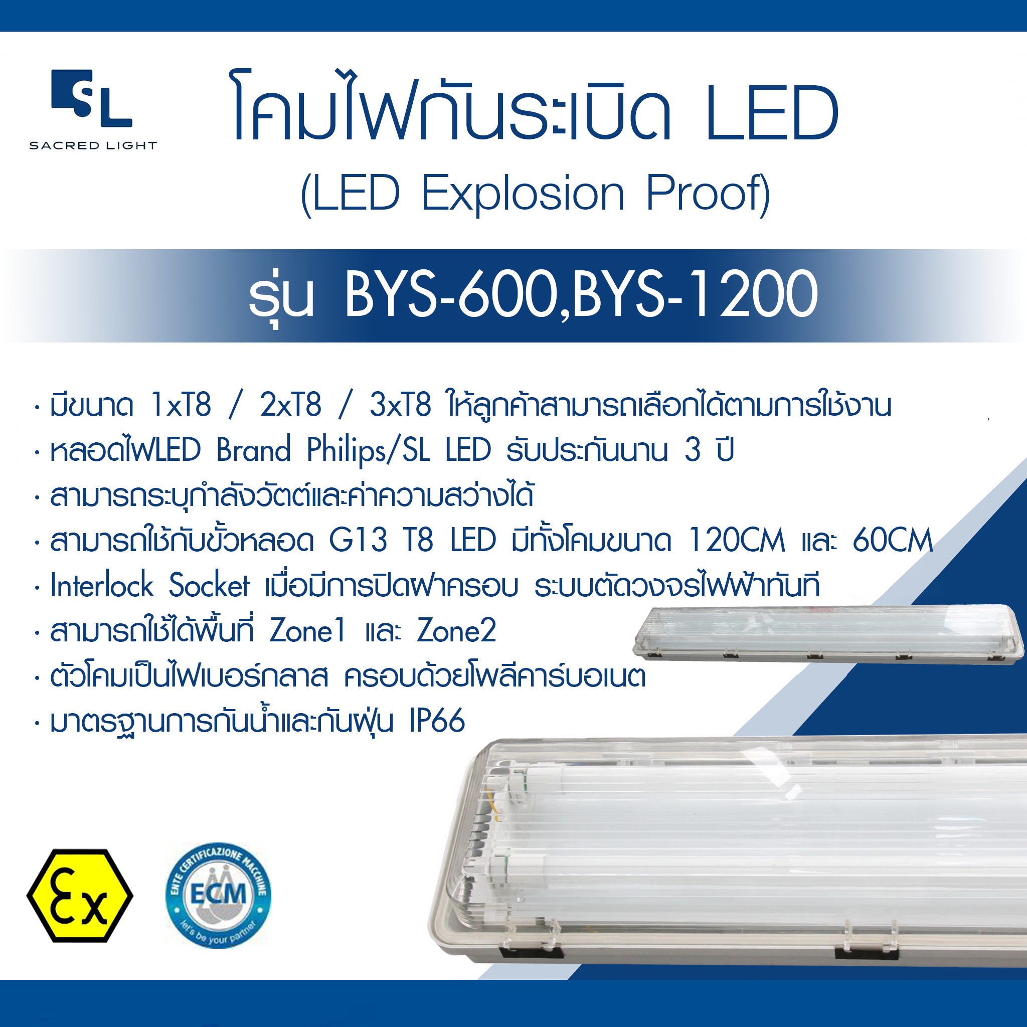 โคมไฟกันระเบิด LED รุ่น BYS Series (LED Explosion Proof) โคมไฟกันระเบิด LED รุ่น BYS Series (LED Explosion Proof)