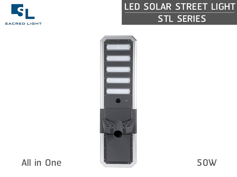 โคมไฟถนนโซล่าเซลล์ รุ่น STL Series (All in One)