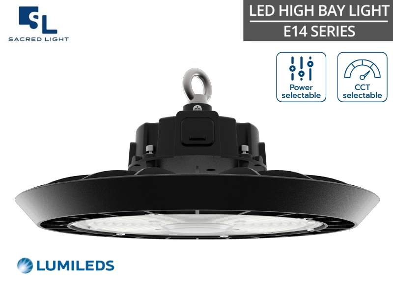 โคมไฟไฮเบย์ 240W LED E14 Series สว่างสูงสุด 160lm/W ปรับวัตต์และสีแสงได้ในตัว มาตรฐาน มอก. 1955-2551 | SacredLight