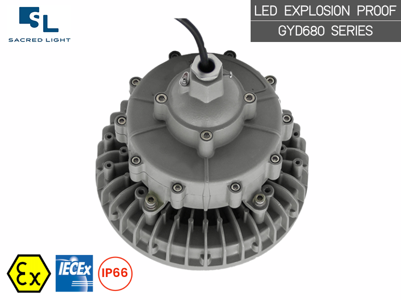 โคมไฟกันระเบิด LED ไฮเบย์ GYD680 Series 50W–150W สำหรับ Zone 1 Zone 2