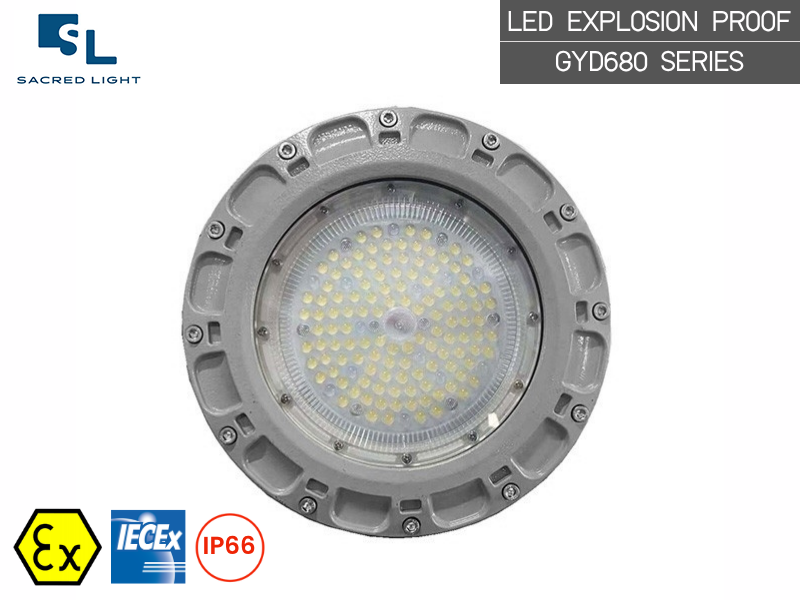 โคมไฟกันระเบิด LED ไฮเบย์ GYD680 Series 50W–150W สำหรับ Zone 1 Zone 2