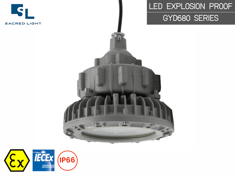 โคมไฟกันระเบิด LED ไฮเบย์ GYD680 Series 50W–150W สำหรับ Zone 1 Zone 2