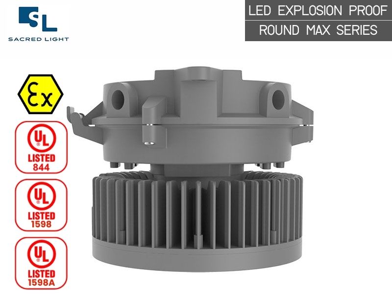 โคมไฟกันระเบิด LED ไฮเบย์ ROUND MAX Series 80W–200W สำหรับพื้นที่อันตราย