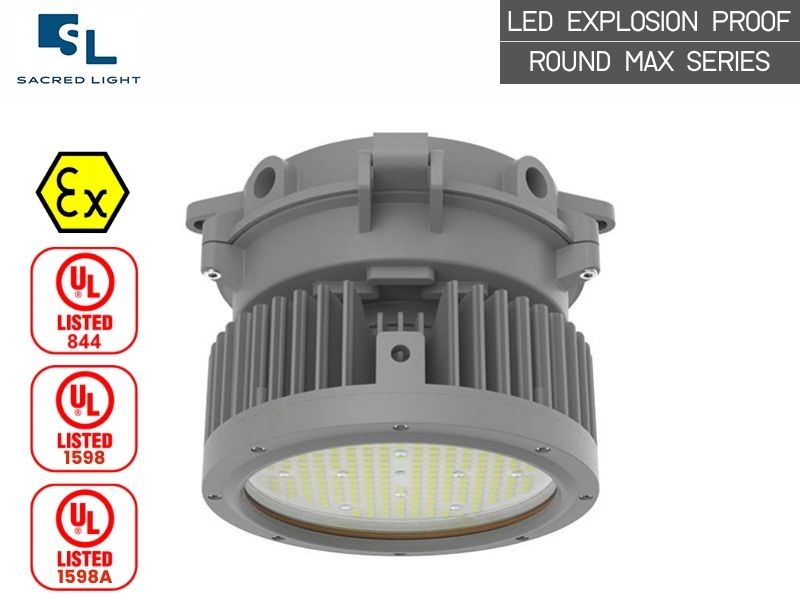 โคมไฟกันระเบิด LED ไฮเบย์ ROUND MAX Series 80W–200W สำหรับพื้นที่อันตราย