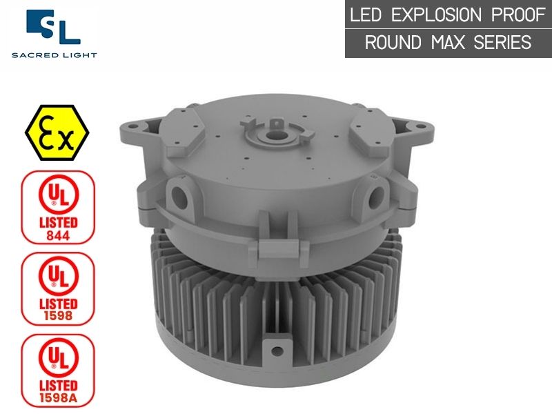 โคมไฟกันระเบิด LED ไฮเบย์ ROUND MAX Series 80W–200W สำหรับพื้นที่อันตราย