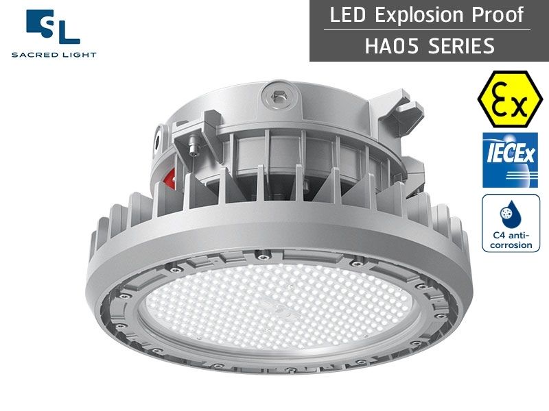 โคมไฟกันระเบิด LED ไฮเบย์ HA05 Series 20W–240W สำหรับ Zone 1 Zone 2