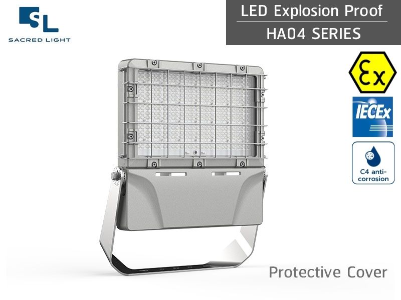 โคมไฟกันระเบิด LED ฟลัดไลท์ HA04 Series 150W–240W สำหรับ Zone 1 Zone 2