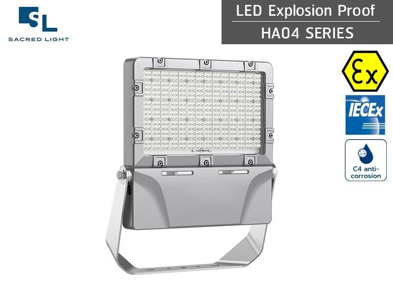 โคมไฟกันระเบิด LED ฟลัดไลท์ HA04 Series 150W&ndash;240W สำหรับ Zone 1 Zone 2