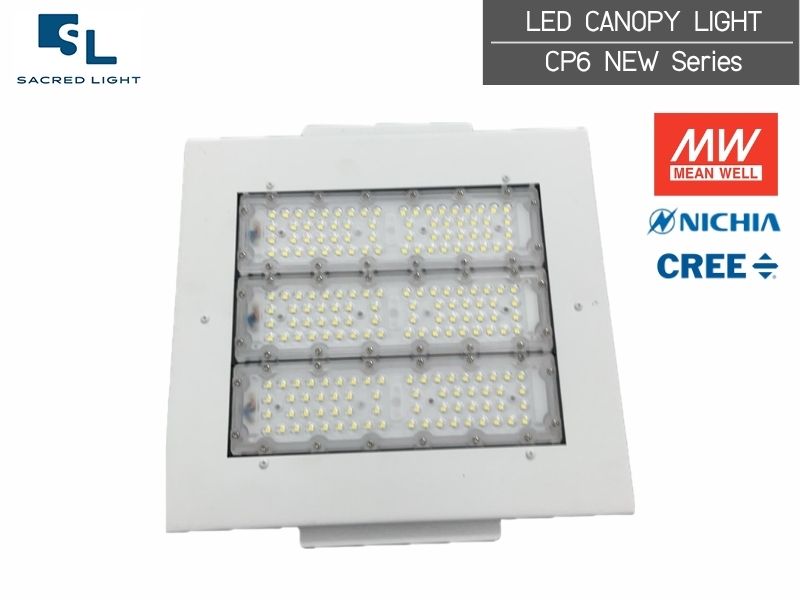โคมไฟปั๊มน้ำมัน LED SL-LED Canopy Light CP6 New — ประสิทธิภาพ 150 lm/W ชิป NICHIA & CREE