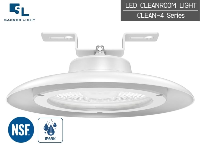 โคมไฟคลีนรูม LED SacredLight CLEAN-4 Series — 165 lm/W IP69K มาตรฐาน NSF รับประกัน 5 ปี