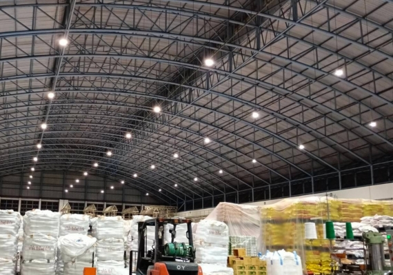 ภาพโรงงานผลิตติดตั้งโคมไฟไฮเบย์LED รุ่น E12 Series