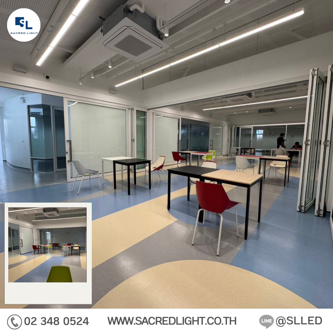 โคมไฟลิเนียร์ LED Batten Light 30W ติดตั้งในห้องเรียนจริง สว่างทั่วถึง ไม่แสบตา ไม่มีแสงกะพริบ ประหยัดไฟ ทนทาน
