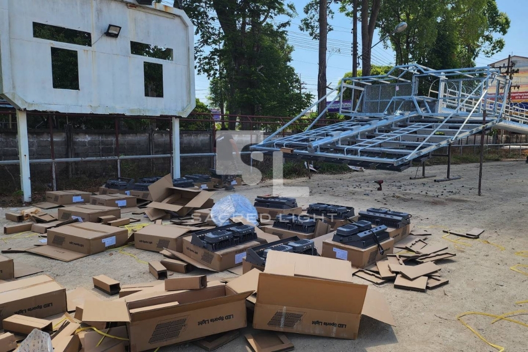 เตรียมเสา High Mast 30 เมตร