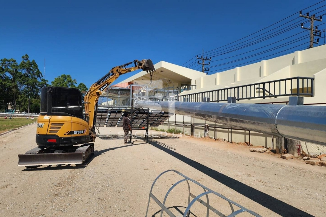 เตรียมโครงสำหรับติดตั้งโคมไฟ