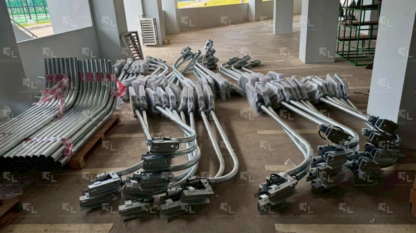 กิ่งโคมไฟสำหรับงานติดตั้งโคมไฟถนน LED