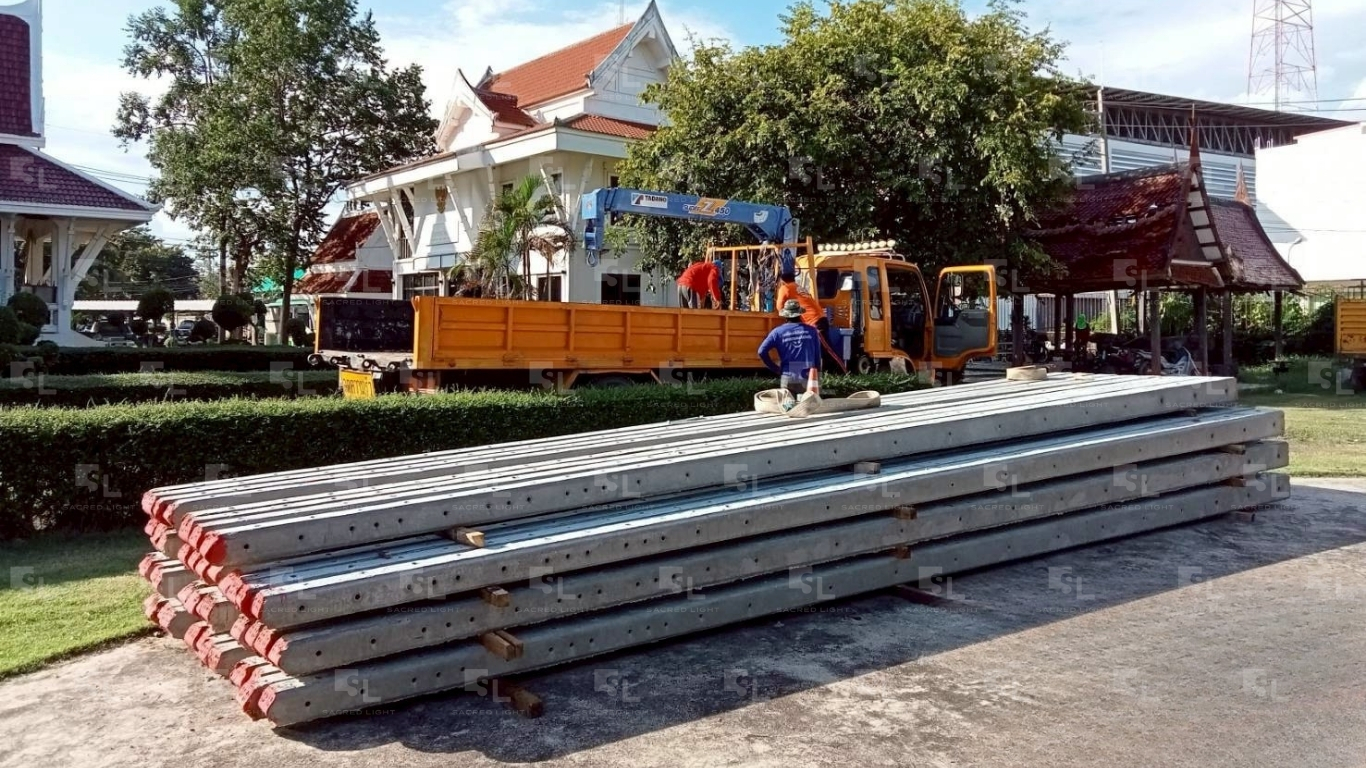 เสาโคมไฟสำหรับงานติดตั้งโคมไฟถนน LED