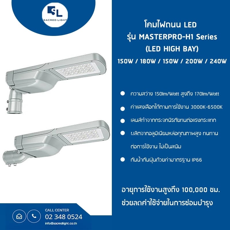 โคมไฟถนน LED รุ่น MASTERPRO-H1 (LED Street Light MASTERPRO-H1 Series)