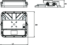  ขนาดของโคมไฟปั๊มน้ำมัน โคมฝังฝ้า LED (LED CANOPY LIGHT) รุ่น CP4 Series (Dimension)