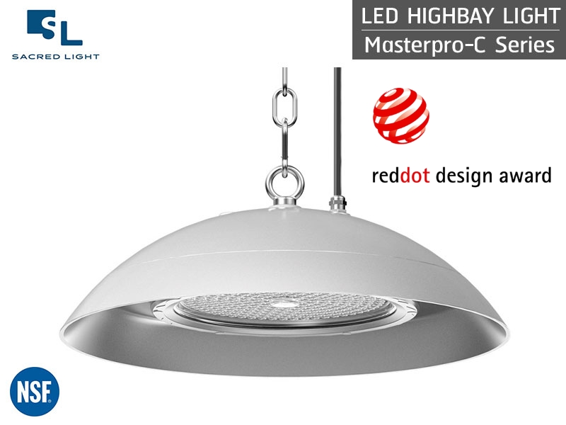 โคมไฟไฮเบย์คลีนรูม LED รุ่น MASTERPRO-C Series ดีไซน์สวยงามได้มาตรฐาน NSF ใช้ในพื้นอนามัยหรือห้องคลีนรูม