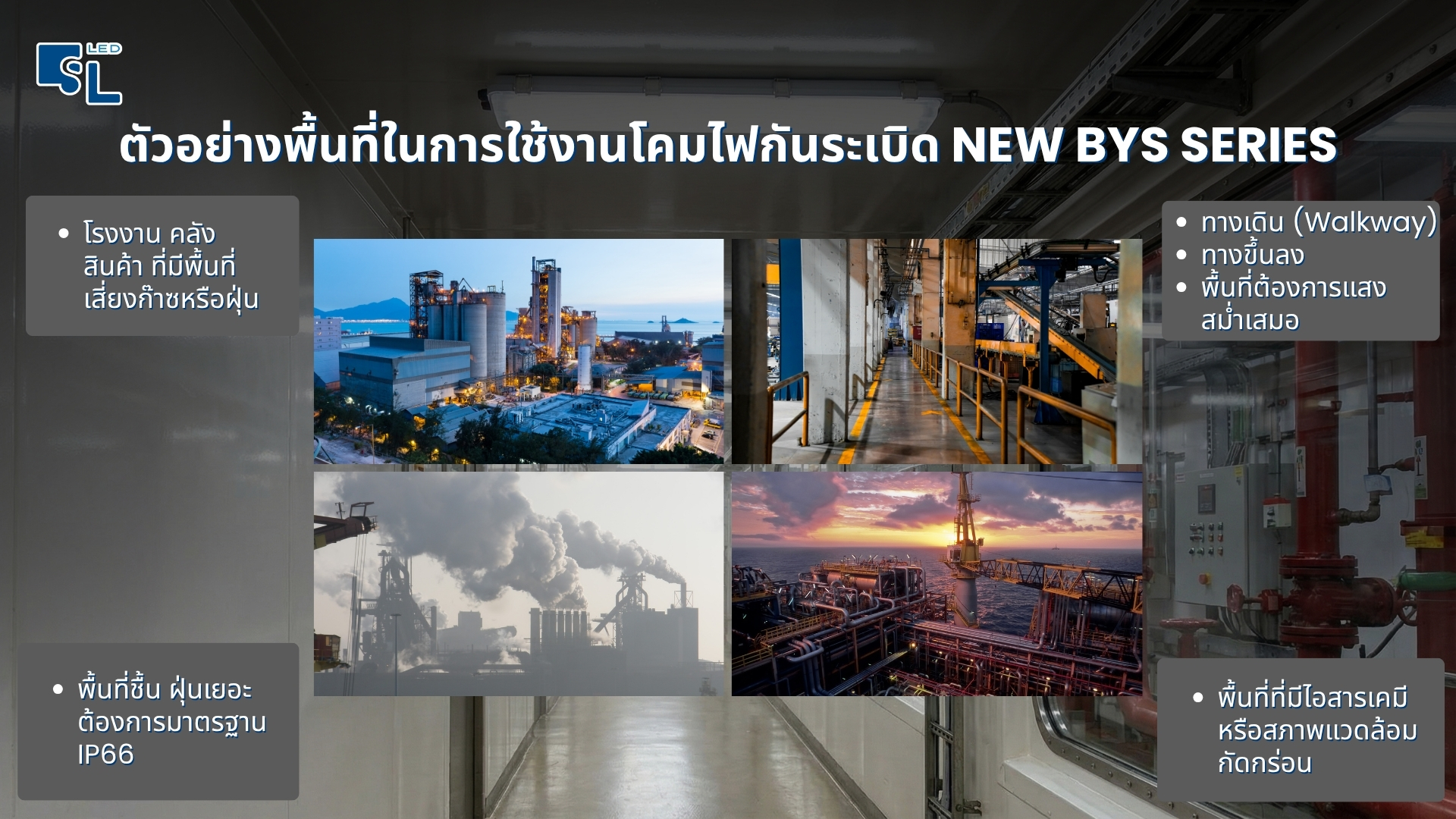 การใช้งานโคมไฟกันระเบิดในพื้นที่อันตราย