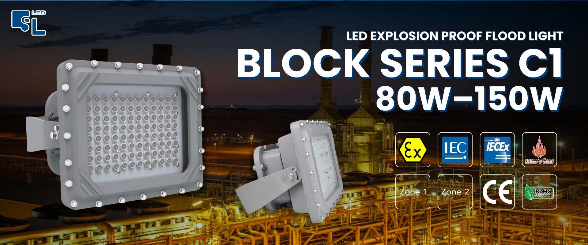 โคมไฟกันระเบิด LED Flood Light BLOCK SERIES C1