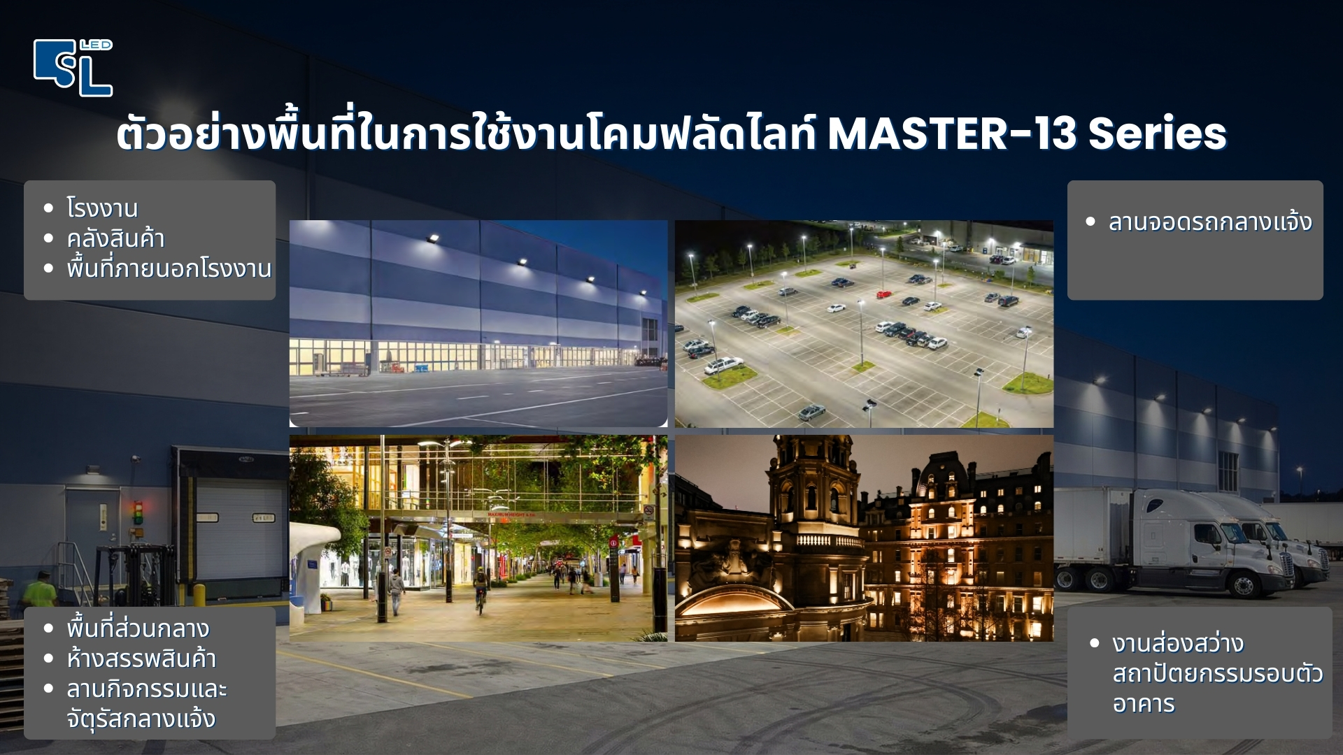 พื้นที่การใช้งานที่ตอบโจทย์โคมไฟฟลัดไลท์ MASTER-13