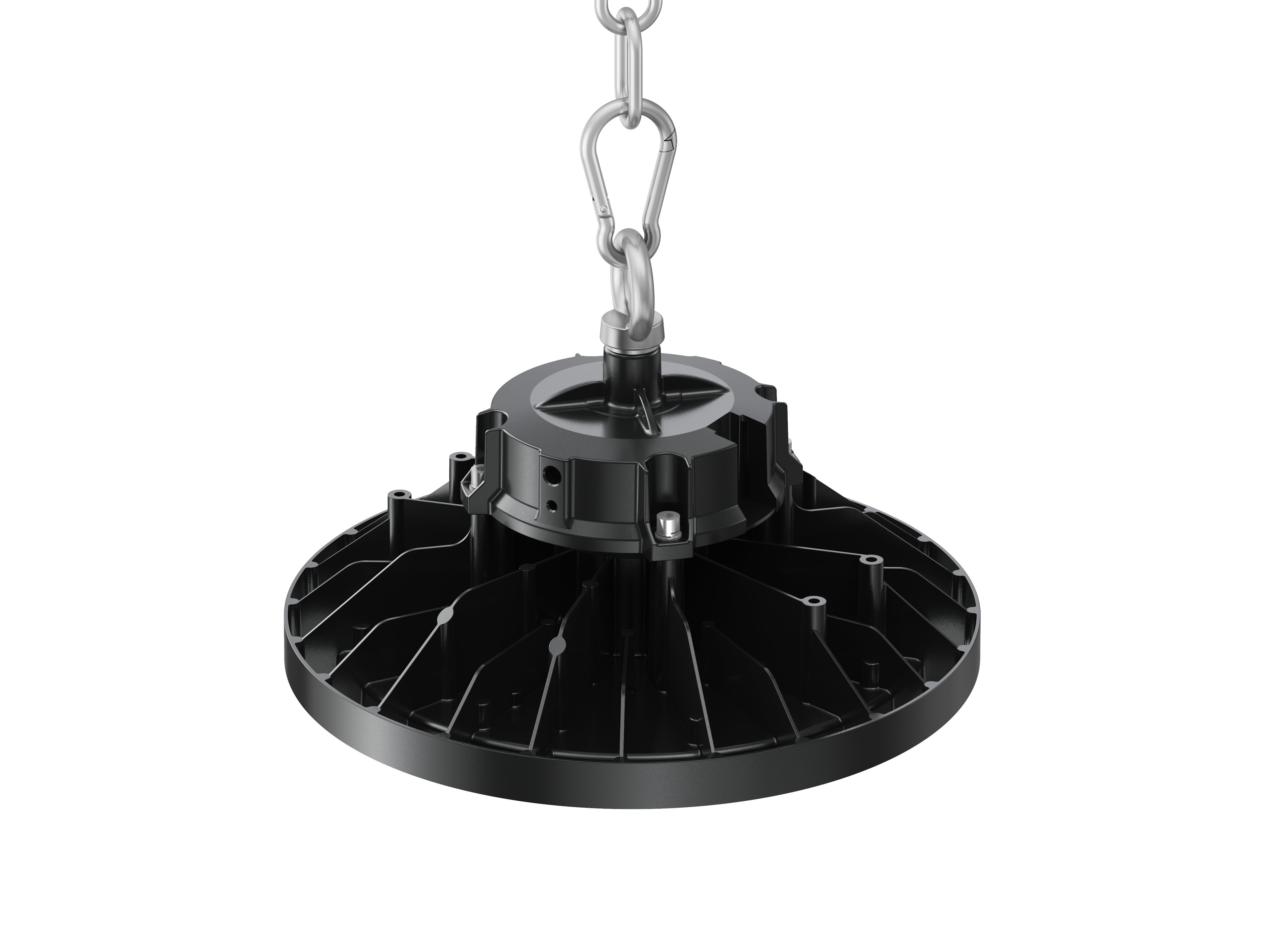 ติดตั้งโคมไฟไฮเบย์LED E12 แบบแขวนโซ่ตะขอ