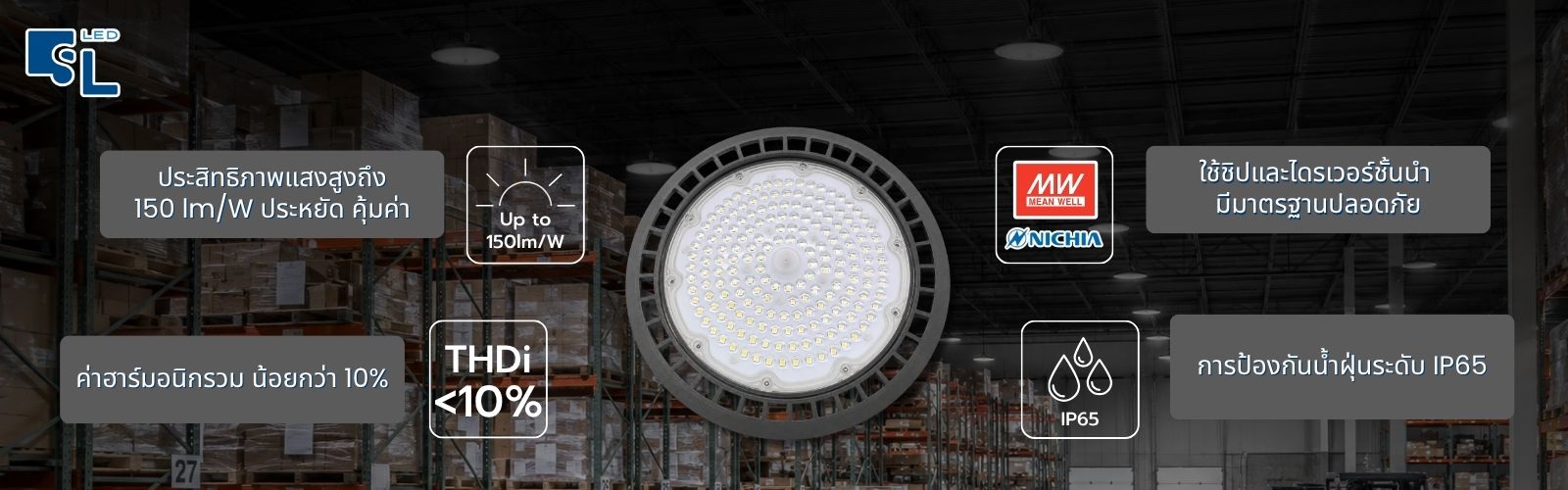 จุดเด่นโคมไฟไฮเบย์ LED MASTERPRO-E3