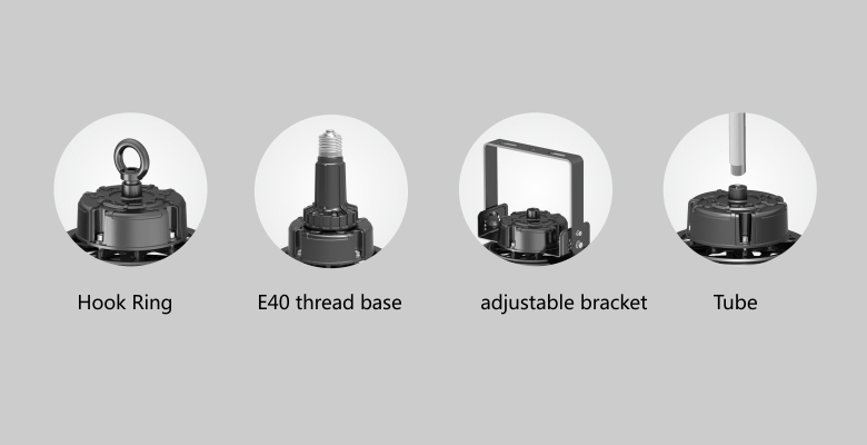 ติดตั้งโคมไฟไฮเบย์LED E3 แบบต่างๆ