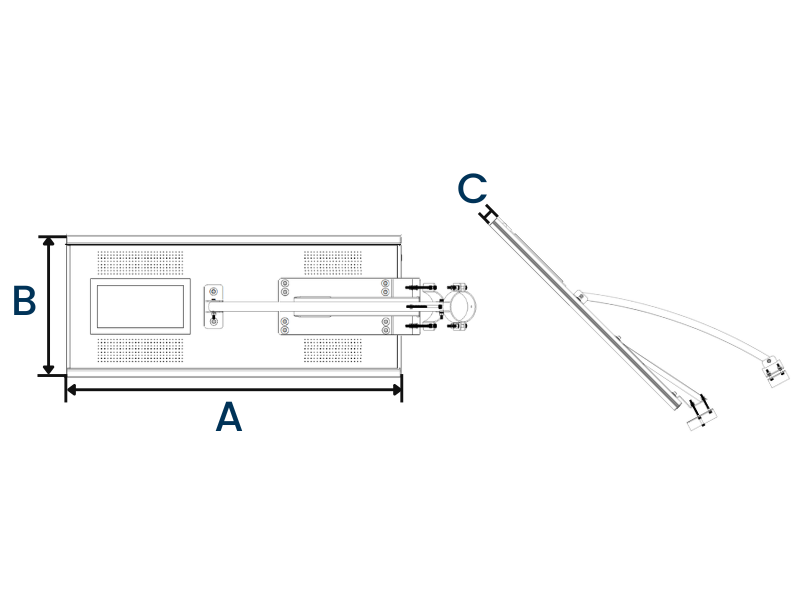 ขนาดโคมไฟถนนโซล่าเซลล์ LED รุ่น SAR Hybrid Series