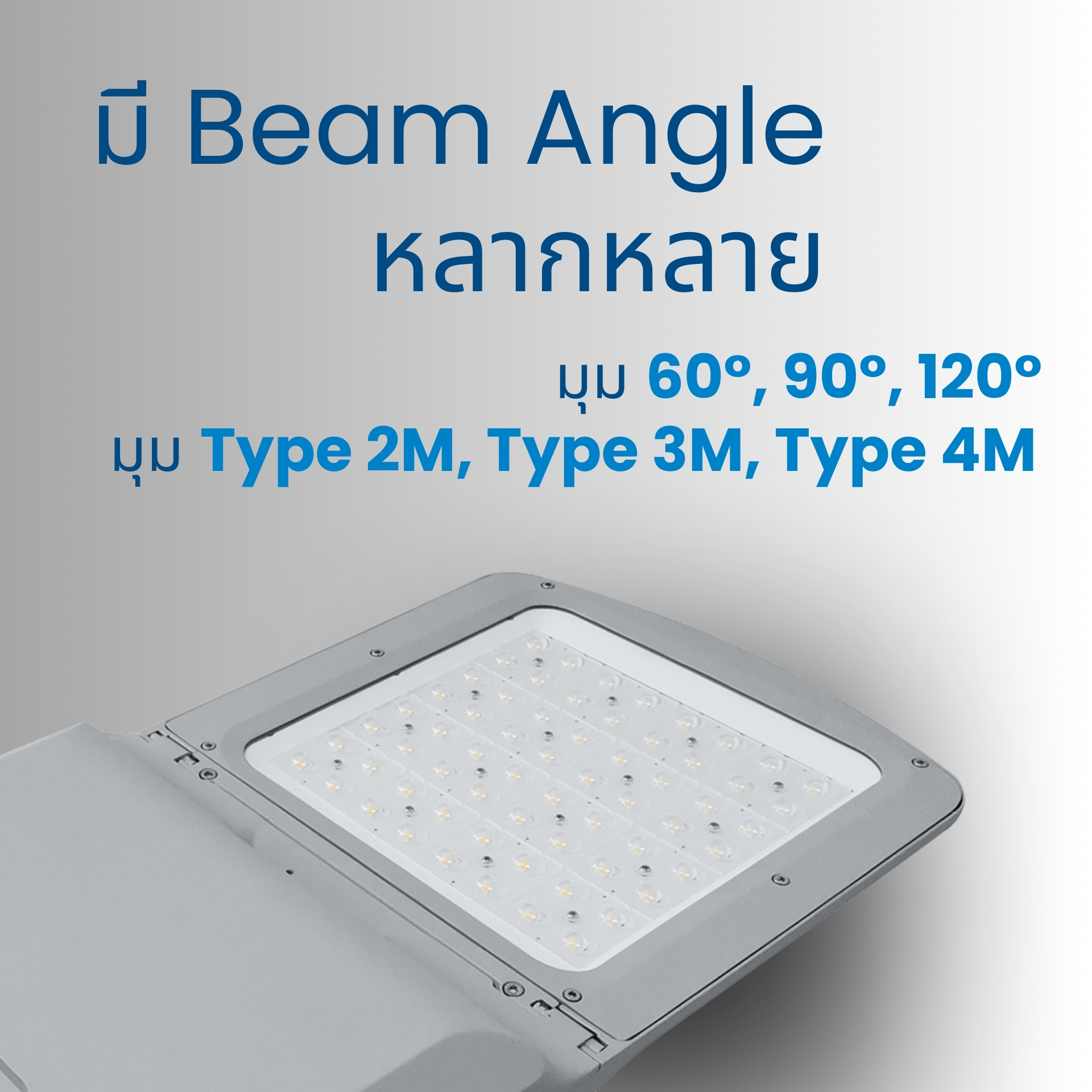 เลนส์โคมไฟถนน Type 2M 3M 4M ควบคุมแสงลงพื้นถนน